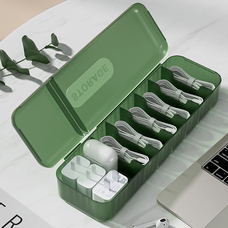 Desktop Covered Data Cable Storage Box Power Charging Cable Sorting Tool 3