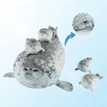 Mother And Baby Seal Plush Set With Zipper Pouch FivePiece Set 1