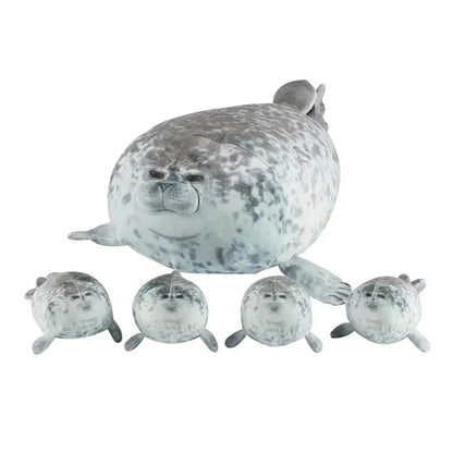 Mother And Baby Seal Plush Set With Zipper Pouch FivePiece Set 2