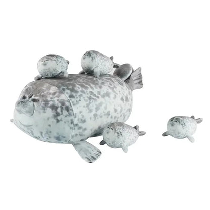 Mother And Baby Seal Plush Set With Zipper Pouch FivePiece Set 3