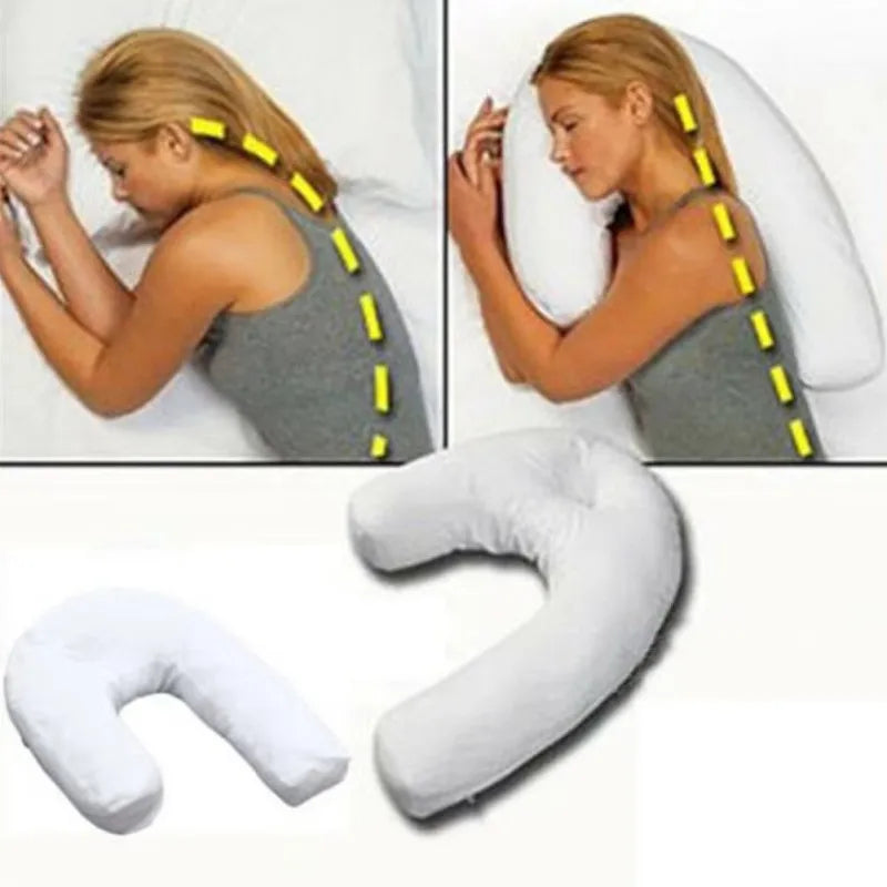 Contour Pillow For Side Sleepers U Shape Neck  Back Pillow With Ear Hole For Comfort 1