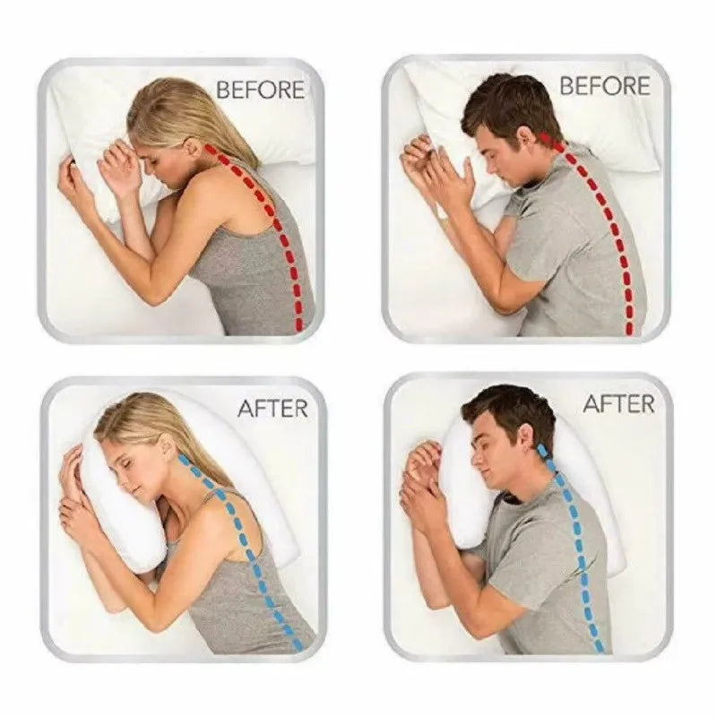 Contour Pillow For Side Sleepers U Shape Neck  Back Pillow With Ear Hole For Comfort 3
