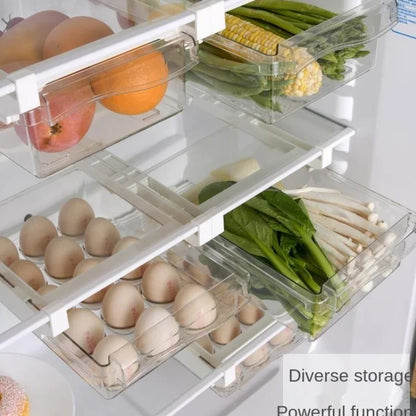 Refrigerator Drawer Style Food Storage Box, Sliding Plastic Cooking Container, Fruit Packaging Machine Shelf Support