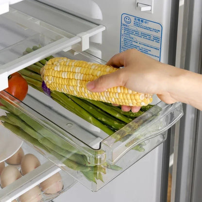 Refrigerator Drawer Style Food Storage Box, Sliding Plastic Cooking Container, Fruit Packaging Machine Shelf Support