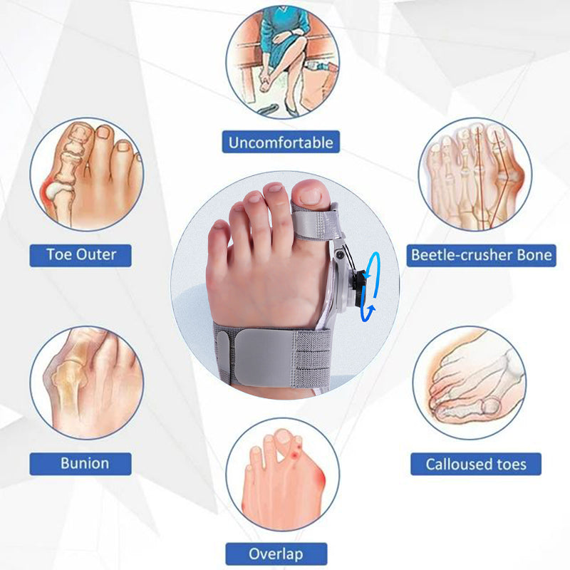 Rotatable Toe Separator Bunion Corrector Adjustable Pedicure Finger Toe Straightener