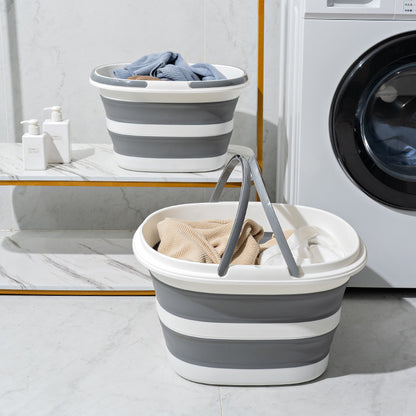 Home Foldable Laundry Bucket Multipurpose Dirty Clothes Basket Portable Storage Mop Bucket Square D