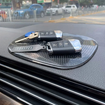 Sticky Dash Pad, Silicone Car Non-Slip Mat, Anti-Slip Mobile Holder, Dashboard Adhesive, Black