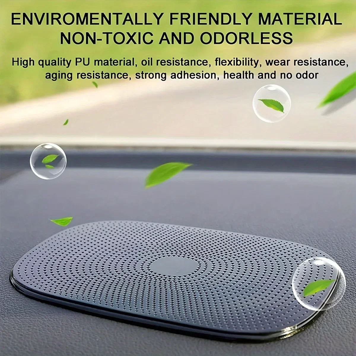 Sticky Dash Pad, Silicone Car Non-Slip Mat, Anti-Slip Mobile Holder, Dashboard Adhesive, Black