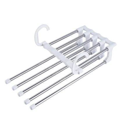 Telescopic Folding Pants Rack Multilayer Pants Hanger Household Magic Pants Clip For Wardrobe Stora 5