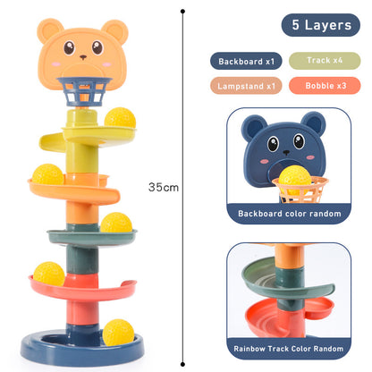Baby Montessori Toys Track Rolling Ball Push Pop Sliding Ball Early Learning Sensory Games For Kids 4