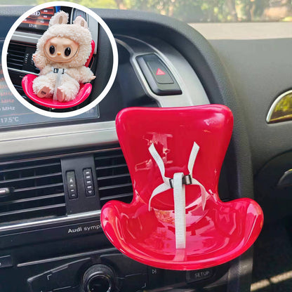 Cute Doll Car Seat Labubu Doll, Aromatherapy Decoration, Safety Seat Accessorie Gift for Car Interior