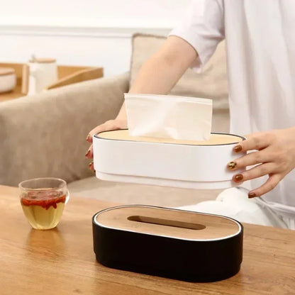 Bamboo Tissue Box Holder Toilet Paper Box Napkin Holder Case Tissue Paper Dispenser Storage Box For 1
