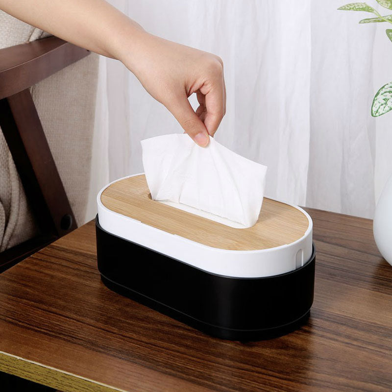 Bamboo Tissue Box Holder Toilet Paper Box Napkin Holder Case Tissue Paper Dispenser Storage Box For 4