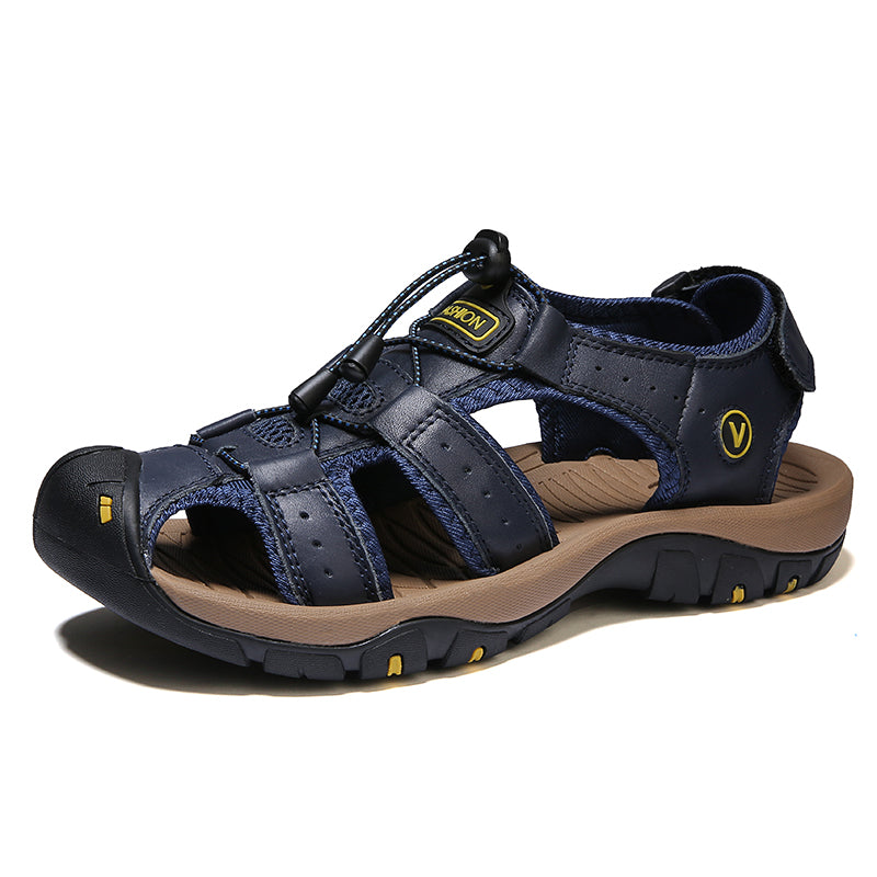 Breathable Summer Sandals For Men Leather Beach Shoes Casual Roman Outdoor 5