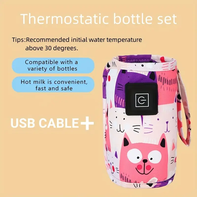 Portable Bottle Feeding Warmer USB Milk Water Warmer Travel Stroller Insulated Bag Nursing Bottle H 4