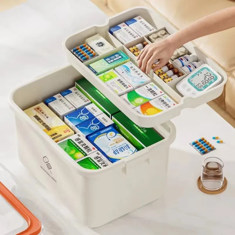 Large Capacity Medicine Box Portable First Aid Medical Kit Multilayer Drug Storage Case For Family  2
