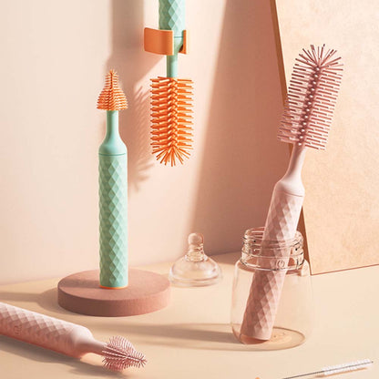 Rotating Baby Pacifier Cleaning Brush Set, Electric Silicone Bottle Brush with Lithium Battery
