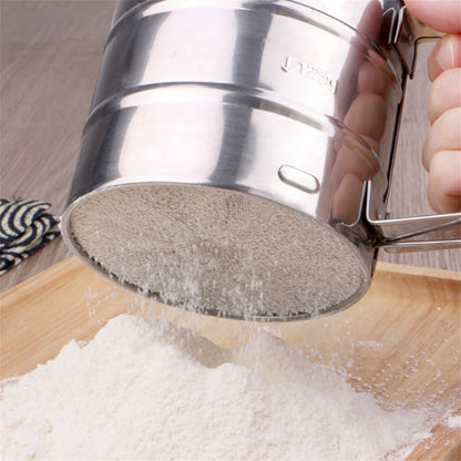 Flour Sifter for Baking, Stainless Steel Handheld Sieve, Fine Mesh Duster
