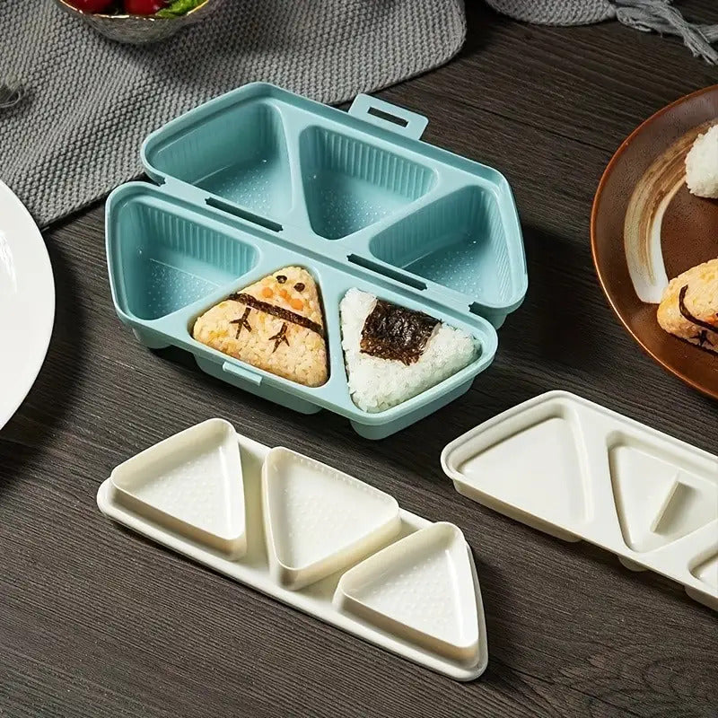 Triangle Bento Box Sushi Mould Tool, Grids Onigiri Rice Ball Mold for Kitchen Accessories