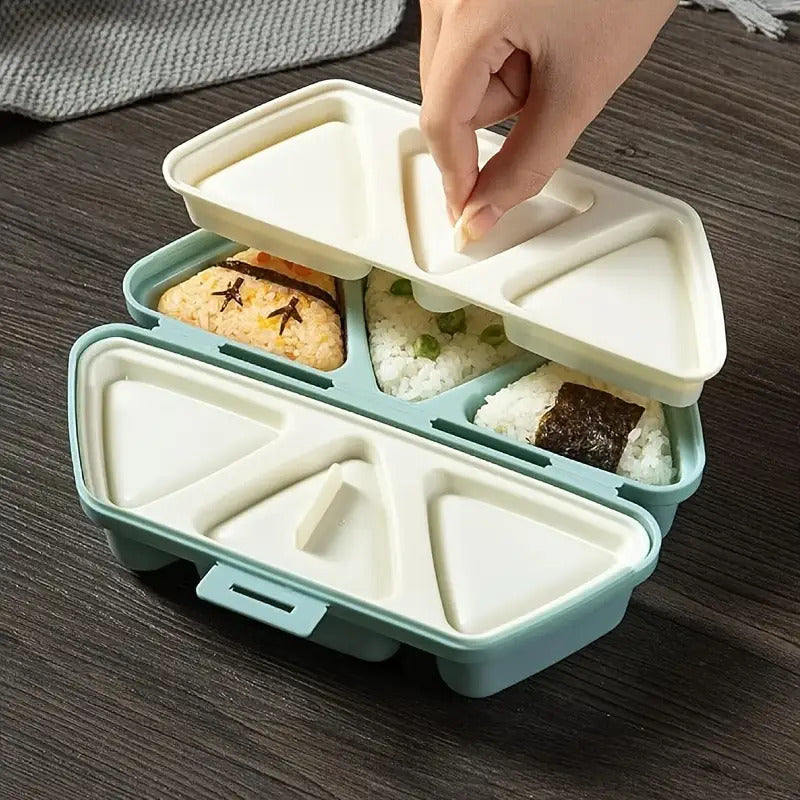 Triangle Bento Box Sushi Mould Tool, Grids Onigiri Rice Ball Mold for Kitchen Accessories