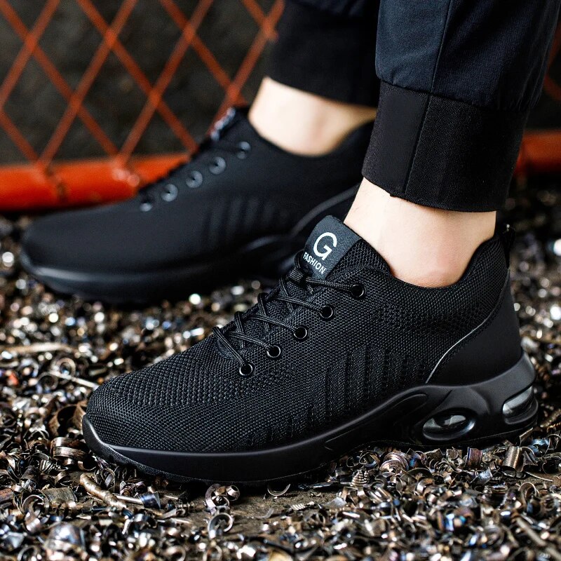 Steel Toe Work Safety Shoes For Men And Women Breathable Air Cushion Antipuncture Protective Sneake 1