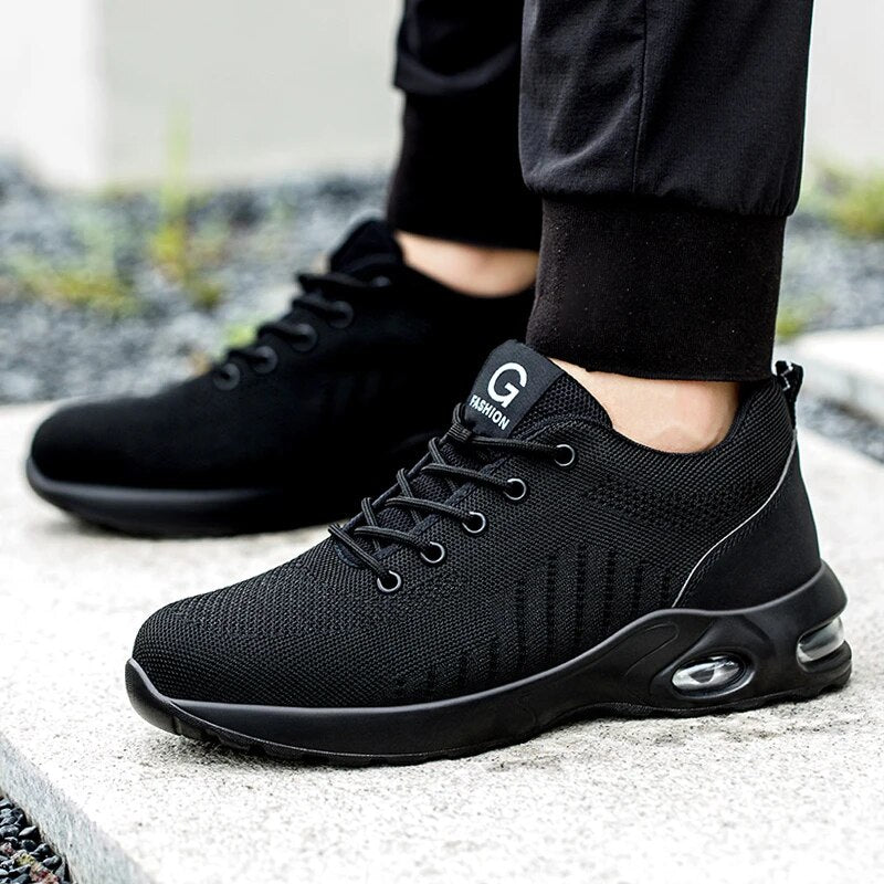 Steel Toe Work Safety Shoes For Men And Women Breathable Air Cushion Antipuncture Protective Sneake 5