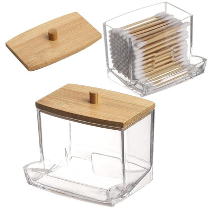 Desktop Square Cotton Swab, Dental Floss Storage Box, Portable Plastic, Waterproof Household Organizer