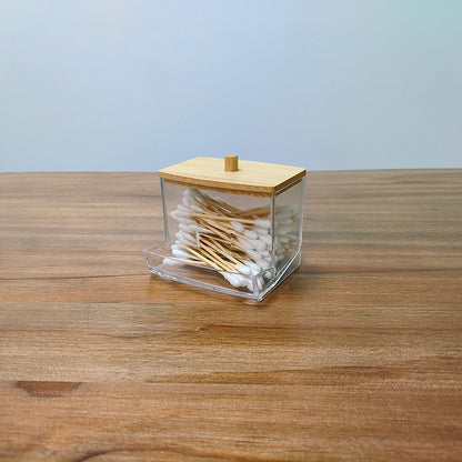 Desktop Square Cotton Swab Dental Floss Storage Box Portable Plastic Waterproof Household Organizer 2