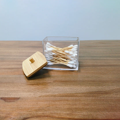 Desktop Square Cotton Swab Dental Floss Storage Box Portable Plastic Waterproof Household Organizer 3