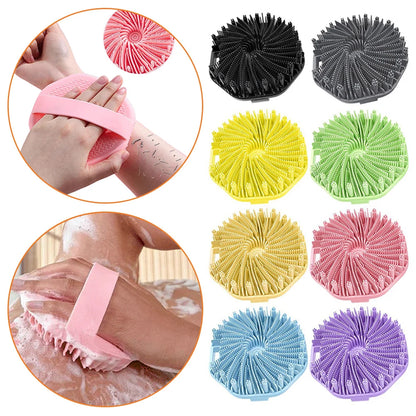 Exfoliating Shower Scrubber, Silicone Body Scrubber with Non-Slip Hand Strap, Shower Body Buffer for Soft Skin