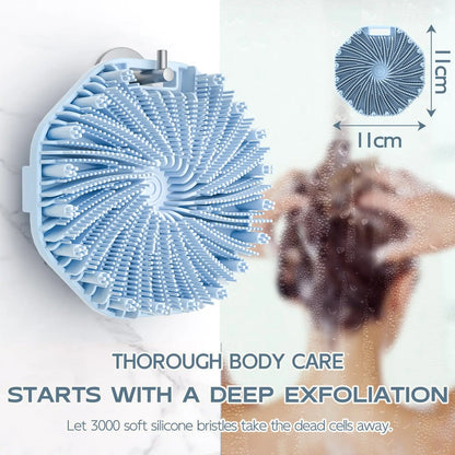 Exfoliating Shower Scrubber Silicone Body Scrubber With NonSlip Hand Strap Shower Body Buffer For S 5
