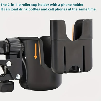 Universal Bottle Holder for Strollers, Water Cup Holder with Phone Holder, Wheelchair Accessories for Convenience