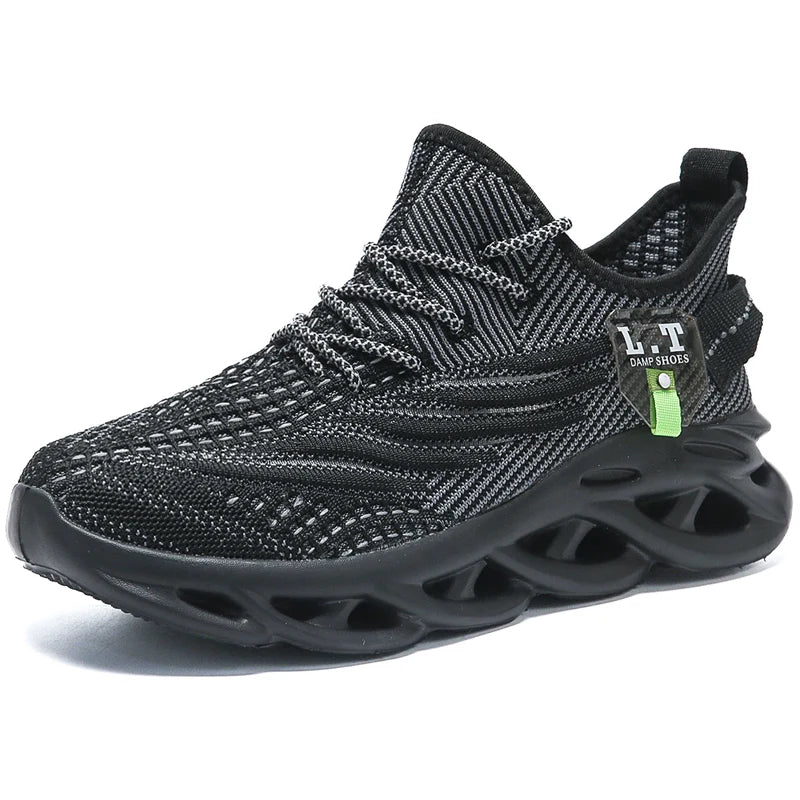 Breathable Mesh Men Sports Running Jogging Shoes Casual Sneakers Black Outdoor Light Shock-absorption