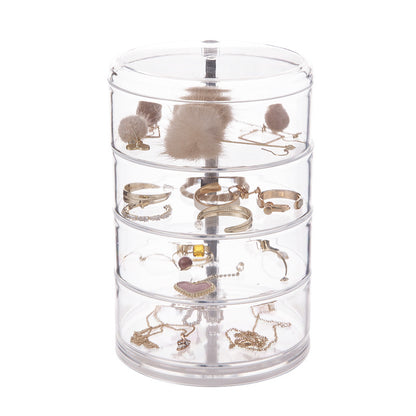Transparent Organizer Box Dust Proof Waterproof Large Capacity Rotatable Jewelry And Cosmetics Stor