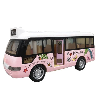 Pull Back City Bus Toy For Toddlers Boys And Girls Light Up  Sound Feature Openable Doors Fun Play  7