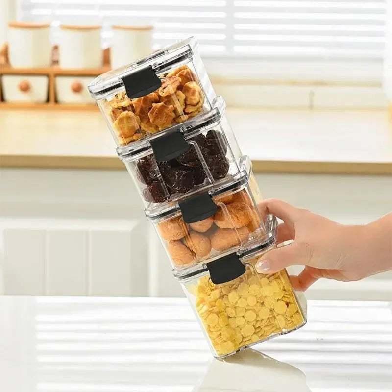 Kitchen Multigrain Snack Sealed Storage Box Moisture Proof Plastic Dried Fruit Jar Container Drawer 5