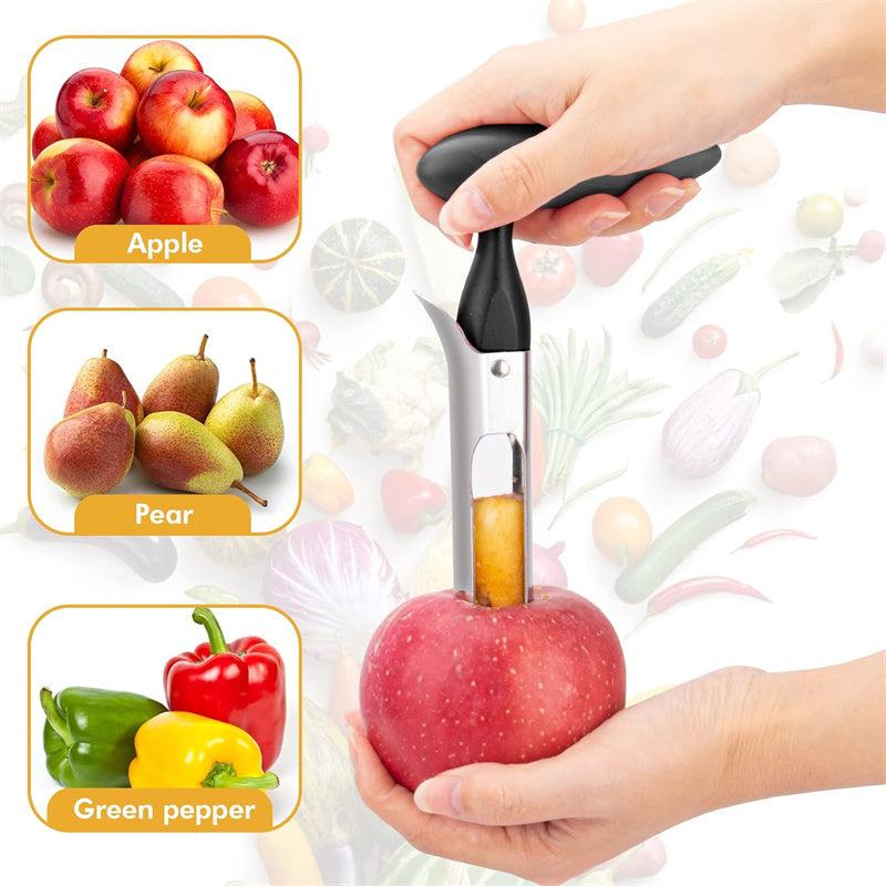 Stainless Steel Apple Corer, Multi Function Fruit Corer and Pitter Remover, Kitchen Vegetable Core Remover Tool