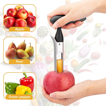 Stainless Steel Apple Corer, Multi Function Fruit Corer and Pitter Remover, Kitchen Vegetable Core Remover Tool