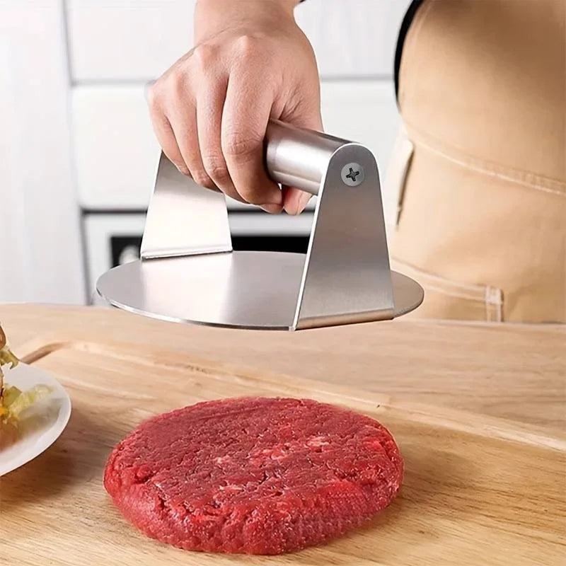 Circular Meat Press Mold for Deli Meats, Stainless Steel Smash Burger Press, Hamburger Patties Meat Masher for Kitchen