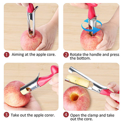 Apple Pear Core Remover Tool Stainless Steel Cutter Fruit Slicer Knife Kitchen Accessory 4