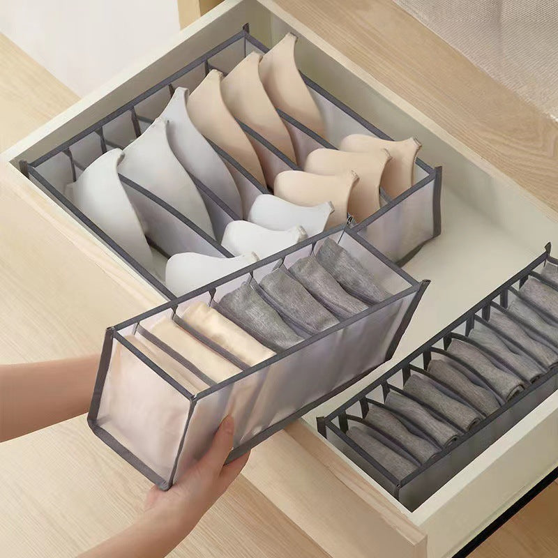 Compartments Underwear Storage Box, Drawer Style Fabric Mesh Partition for Home, Bra and Sock Cabinet Organizer