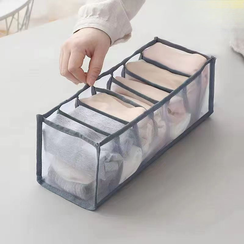 Compartments Underwear Storage Box Drawer Style Fabric Mesh Partition For Home Bra And Sock Cabinet 7