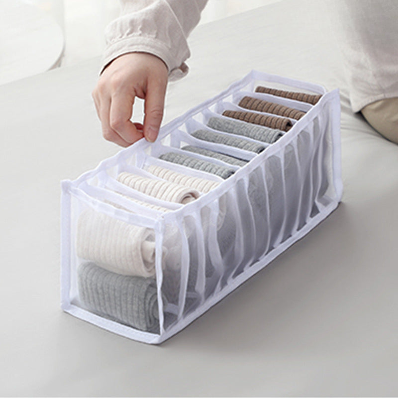 Compartments Underwear Storage Box Drawer Style Fabric Mesh Partition For Home Bra And Sock Cabinet 11