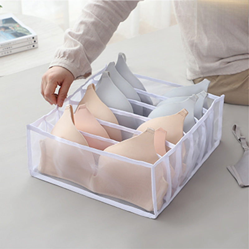 Compartments Underwear Storage Box Drawer Style Fabric Mesh Partition For Home Bra And Sock Cabinet 9