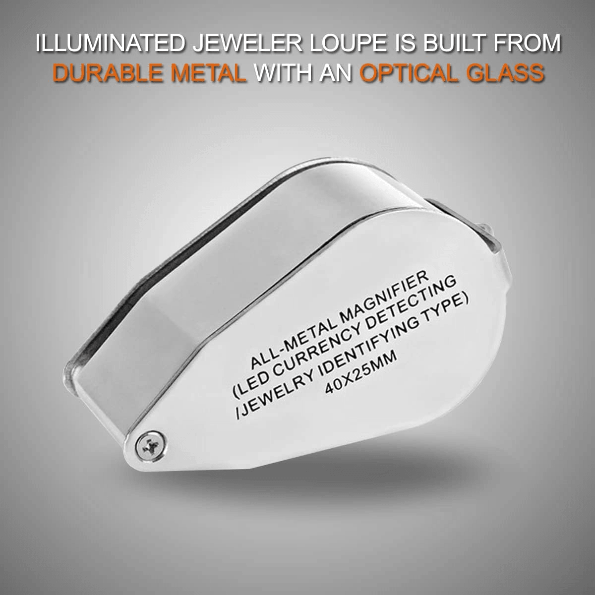 40X Jewelers Loupe Magnifier With LED And UV Light  Metal Folding Magnifying Glass For Coins Jewelr 6