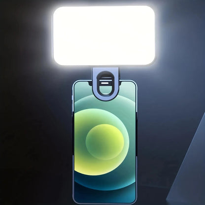 Rechargeable Mini Selfie Fill Light, Adjustable Brightness, Clip On, 3 Modes for Phone, Laptop, Tablet, Makeup