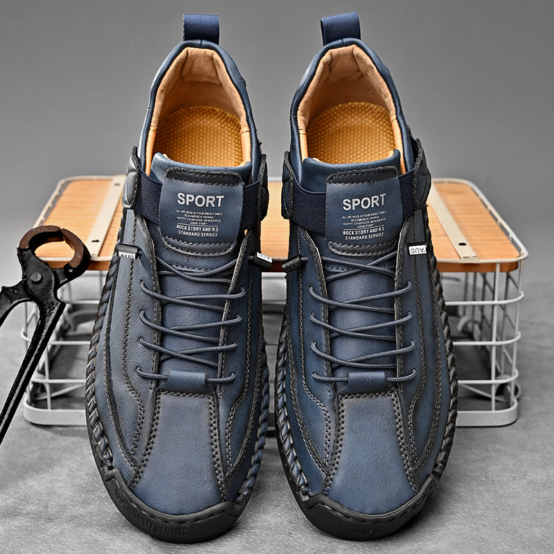 Casual Slip On Loafers, Handmade Leather Men Shoes, Breathable Leather Shoes, Fashion Moccasins, Men Flats, Tooling Shoe