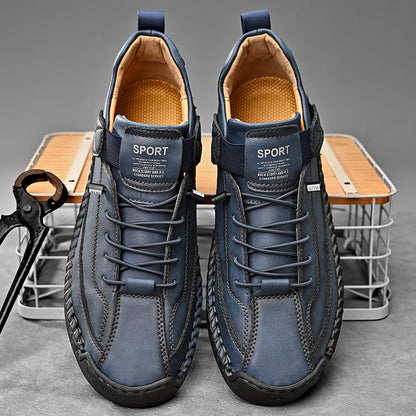 Casual Slip On Loafers, Handmade Leather Men Shoes, Breathable Leather Shoes, Fashion Moccasins, Men Flats, Tooling Shoe