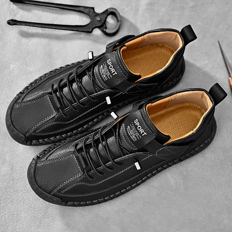 Casual Slip On Loafers, Handmade Leather Men Shoes, Breathable Leather Shoes, Fashion Moccasins, Men Flats, Tooling Shoe