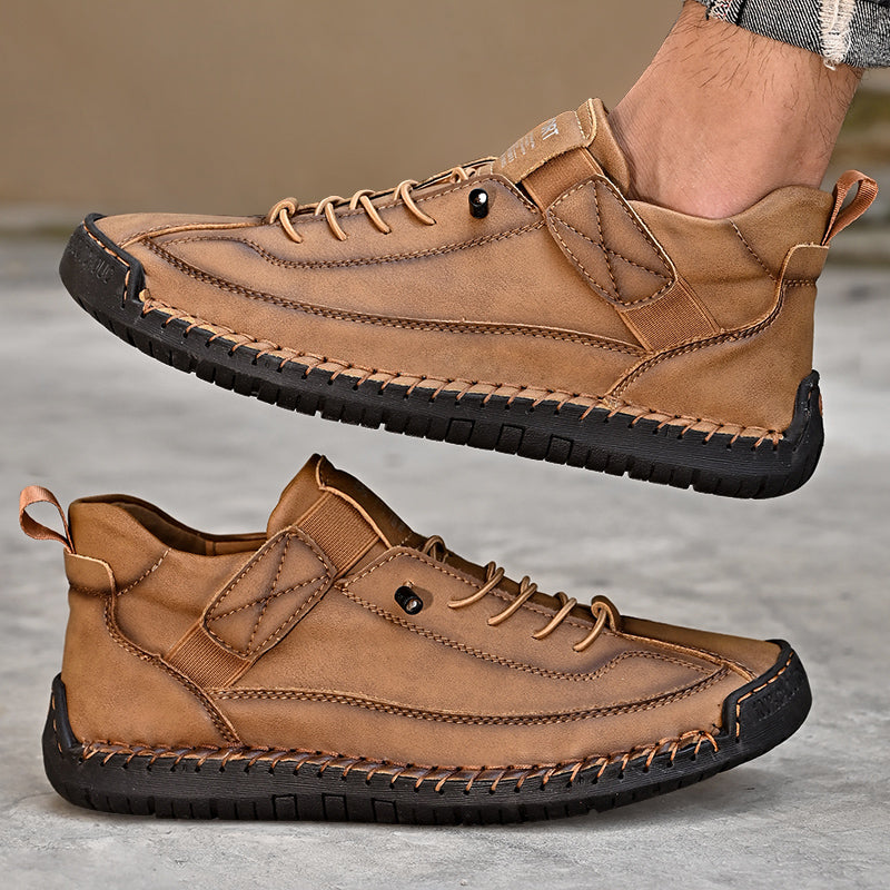 Casual Slip On Loafers, Handmade Leather Men Shoes, Breathable Leather Shoes, Fashion Moccasins, Men Flats, Tooling Shoe
